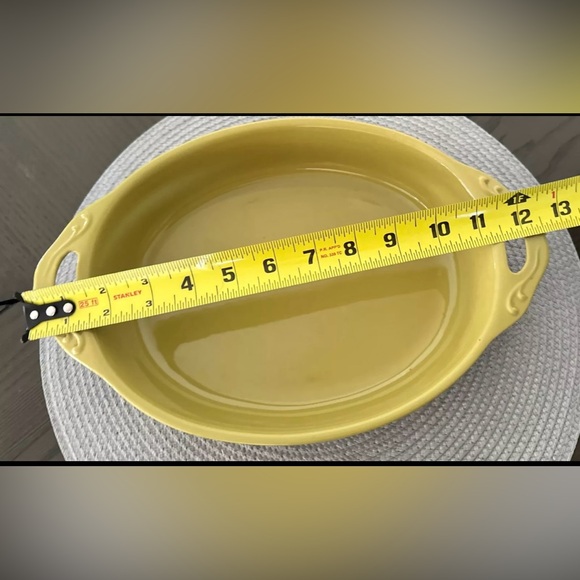 Cerutil Stoneware Casserole Dish Green with Handles Portugal 12" Long - Picture 5 of 9